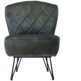 Bronx71® Fauteuil Velvet Else Donkergroen - Zetel 1 Persoons - Relaxstoel - Fauteuil Groen