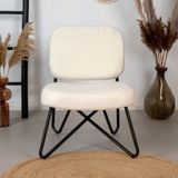 Bronx71® Teddy fauteuil Julia wit - Zetel 1 persoons - Relaxstoel - Kleine fauteuil - Fauteuil wit