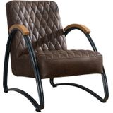 Bronx71® Fauteuil met armleuning Ivy bruin- Zetel 1 persoons - Relaxstoel - Relaxzetel - Fauteuil bruin