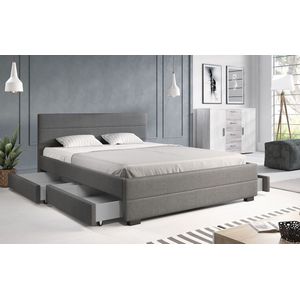 Tweepersoonsbed Loox - Grijs - 160x200 cm