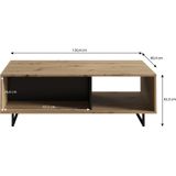 Meubella Salontafel Saturn - Eiken - Zwart - 121 cm