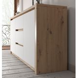 Meubella - Dressoir Melody - Wit - Eiken - 140 cm