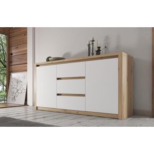 Meubella - Dressoir Melody - Wit - Eiken - 140 cm