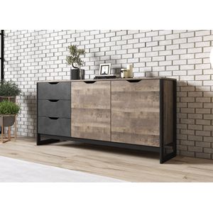 Dressoir Acasia - Grijs - Eiken - 161 cm