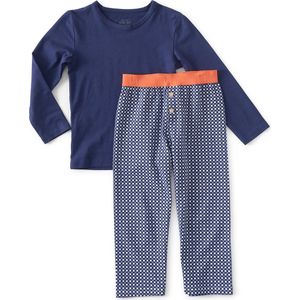 Little Label Geruite Pyjama van Biologisch Katoen Blauw