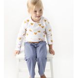 Little Label Pyjama Meisjes - Maat 98-104 - Blauw, Okergeel - Zachte BIO Katoen