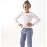 Little Label Pyjama Meisjes - Maat 98-104 - Blauw, Okergeel - Zachte BIO Katoen