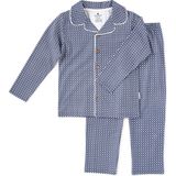 Little Label Geruite Pyjama van Biologisch Katoen Blauw
