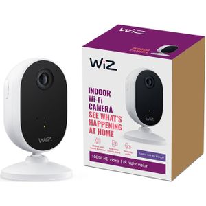 WiZ Beveiligingscamera voor Binnen - Bewegings- en Geluidsdetectie - Full Duplex-Audio - Nachtzicht - Slimme Bediening via App, Stem en Wifi - Wit