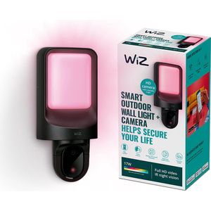 WiZ Buitenwandlamp met geïntegreerde outdoor camera met wifi, slim licht in wit- en kleurtinten, bediening via app