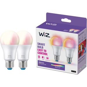 WiZ Smart lamp 8.5W - Wi-Fi - wittinten & kleur - A60/E27 (2-pack)
