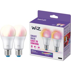 WiZ Smart lamp 2-pack - Gekleurd en Wit Licht - E27