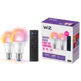WiZ - Lamp 2-pack - Slimme LED Verlichting - Gekleurd en Wit Licht - E27 Fitting - Mat