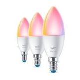 WiZ Kaarslamp 3-pack - Slimme LED-Verlichting - Gekleurd en Wit Licht - E14 - 40W - mat - Wi-Fi