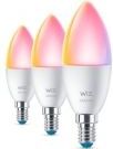 WiZ Kaarslamp 3-pack - Slimme LED-Verlichting - Gekleurd en Wit Licht - E14 - 40W - mat - Wi-Fi