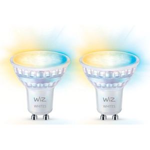 WiZ - Spot 2-pack - Slimme LED Verlichting - Warm- tot Koelwit Licht - GU10 Fitting - Glas