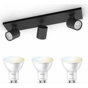 Philips myLiving Runner Opbouwspot - Zwart - 3 Lichtpunten - Spotjes Opbouw -Incl. WiZ Gu10 warmwit tot koelwit licht