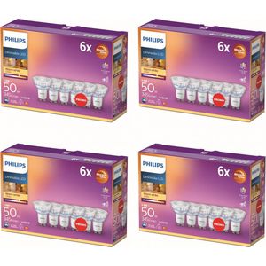 Philips - WarmGlow - LED Spotlamp - Dimbaar - Set van 24 Stuks - GU10 - Warmwit Licht