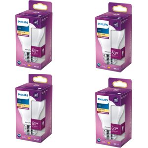 Philips - Voordeelverpakking - LED Standaardlamp - Mat - E27 - Set van 4 Stuks
