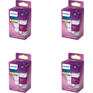 Philips Voordeelverpakking - GU5.3 - LED Spotamp (MR16) - 12V - 35W - Niet Dimbaar - Warmwit Licht - Set van 4 Stuks