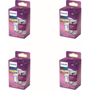 Philips Voordeelverpakking - GU10 - LED Spotlamp - 50W - Niet Dimbaar - Warmwit Licht - Set van 4 Stuks