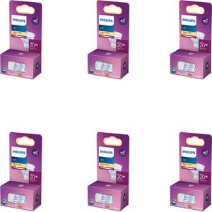 Philips - GU4 - LED Spotlamp - Warmwit Licht - Set van 6 Stuks - 12V - 20W - Niet Dimbaar