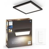 Philips Hue Aurelle - paneellamp - warm- tot koelwit licht - zwart - vierkant