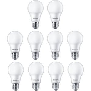 Doos 10 stuks Philips LED lamp E27 8W 806lm 2700K Mat Niet-Dimbaar A60