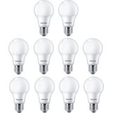 10x Philips LED lamp E27 | Peer A60 | Mat | 6500K | 8W (60W)