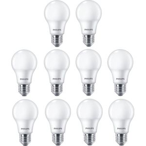 Doos 10 stuks Philips LED lamp E27 8W 806lm 6500K Mat Niet-Dimbaar A60