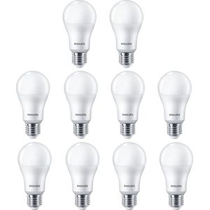 10x Philips LED lamp E27 | Peer A60 | Mat | 6500K | 13W (100W)