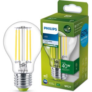 Philips Ultra Efficient LED lamp Transparant - 40 W - E27 - koelwit licht