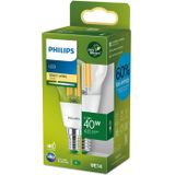 Philips Ultra Efficient LED kogellamp Transparant - 40 W - E14 - Warmwit licht