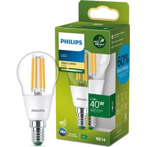 Philips LED lamp E14 | Kogel P45 | Ultra Efficient | Filament | Helder | 2700K | 2.3W (40W)