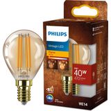 Philips - E14 - LED Lamp - Goudkleurig - Flame Wit Licht - 6W