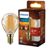 Philips LED lamp E14 | Kogel P45 | Filament | Goud | 1800K | 6W (40W)
