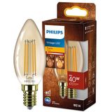 Philips LED lamp E14 | Kaars B35 | Filament | Goud | 1800K | 6W (40W)