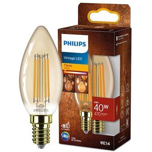 Philips LED lamp E14 | Kaars B35 | Filament | Goud | 1800K | 6W (40W)