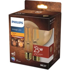 Philips LED lamp E27 | Globe G95 | Filament | Goud | 1800K | 3.1W (25W)