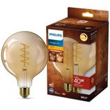Philips LED 125 Globe Spiraal Goud - 40 W - E27 - Dimbaar extra warmwit licht
