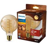 Philips LED 95 Globe Spiraal Goud - 40 W - E27 - Dimbaar extra warmwit licht