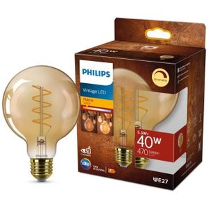 Philips LED lamp E27 | Globe G95 | Filament | Goud | 2200K | Dimbaar | 5.5W (40W)