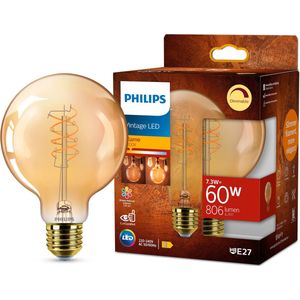 Philips LED Globe Spiraal Goud - 40 W - E27 - Dimbaar extra warmwit licht