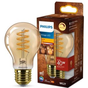 Philips LED lamp E27 | Peer A60 | Filament | Goud | 2200K | Dimbaar | 5.5W (40W)