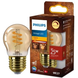 Philips LED lamp E27 | Kogel P45 | Filament | Goud | 1800K | Dimbaar | 3W (25W)