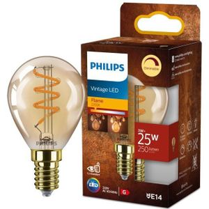 Philips LED lamp E14 | Kogel P45 | Filament | Goud | 1800K | Dimbaar | 3W (25W)