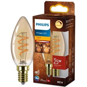 Philips LED Kaars Spiraal Goud - 25 W - E14 -  Dimbaar extra warmwit licht