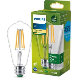 Philips LED lamp E27 | Edison ST64 | Ultra Efficient | Filament | Helder | 2700K | 4W (60W)