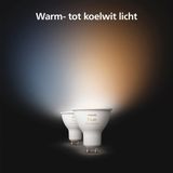 Philips Hue Spot - Warm tot Koelwit Licht - 2 Pack - GU10