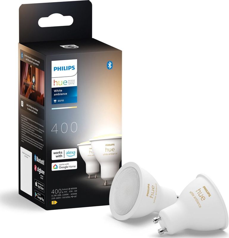 Philips Hue Spot - Warm tot Koelwit Licht - 2 Pack - GU10